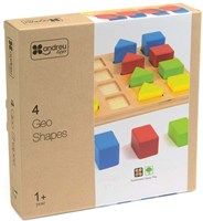 Andreu Toys ANDREU - 4 geo vormen puzzel (16+1 stuks)