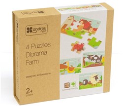 Andreu Toys ANDREU - 4 Puzzels - Diorama - Boerderij
