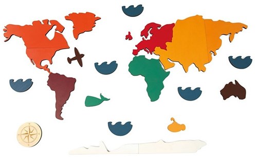 Andreu Toys educatieve puzzel - wereldkaart karton - continenten