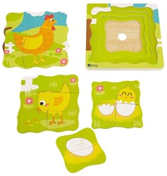 Andreu Toys puzzel - educatief speelgoed kip ei karton