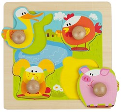 Andreu Toys ANDREU - Puzzel Grijper Grote Pinnen - Vijver