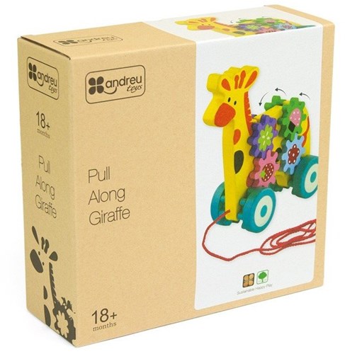 Andreu Toys girafe à tirer en bois - jouet éducatif pour enfants-2