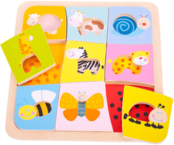 BigJigs dieren puzzel houten speelgoed - Animal Patterns