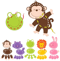 Fiesta Crafts jeu d'enfilage animaux jouet éducatif carton