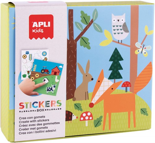 APLI Kids APLI - Bos Stickerkaarten (8 kaarten, 8 stickervellen)