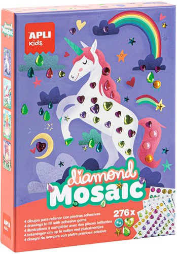 APLI Kids set de mosaïque diamant - 4 cartes, 276 diamants