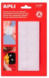 Apli Apli Klittenband Rond Zelfklevend - d 19 mm - Wit - 12 stuk