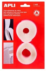 APLI Kids klittenband wit - zelfklevend bevestigingsmateriaal 2 x 100 cm