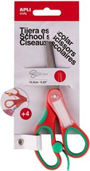 APLI Kids ciseaux scolaires rouges 13,5 cm avec étiquette - ciseaux enfants