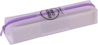 APLI Kids etui zipperbag lila - stevige transparante opbergzak