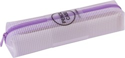 APLI Kids etui zipperbag lila - stevige transparante opbergzak