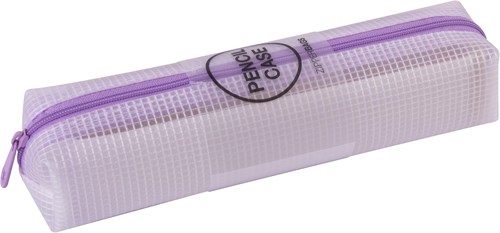 APLI Kids etui zipperbag lila - stevige transparante opbergzak