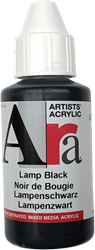 Ara acrylverf Lamp Black 100 ml - diepe zwarte hobbyverf