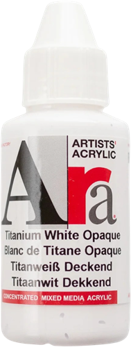 Ara acrylverf titaanwit 100 ml - professionele witte verf voor kinderen en volwassenen