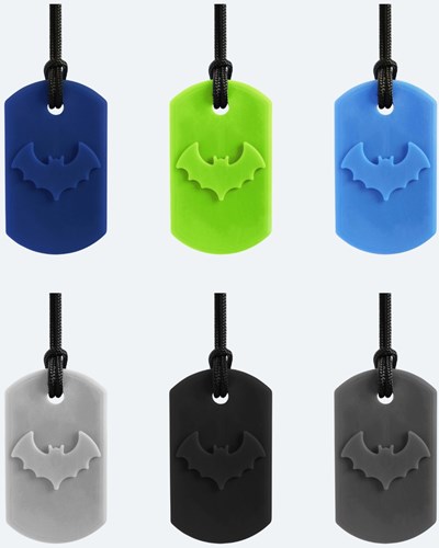 ARK Therapeutic collier à mâcher Bat Bite gris foncé XXT - jouet sensoriel Kauwketting met vleermuismotief voor stevige kauwers die sensorische steun zoeken.-2