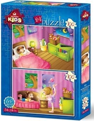 Art puzzel 2 puzzels - Kids - 100 stukjes