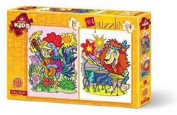 Art puzzel 2 puzzels - Musician Animals - 12 stukjes