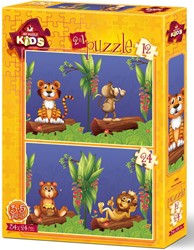 Art puzzel 2 puzzels - The Friends in The Forest - 12 stukjes