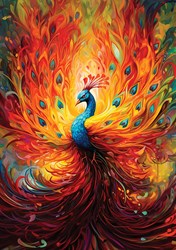 Art Puzzle puzzel Colorful Peacock - 1500 stukjes kleurrijk speelgoed