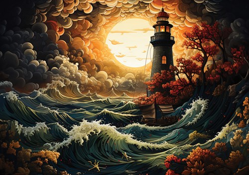 Art Puzzle puzzel Lighthouse in a Storm - 1500 stukjes kunst
