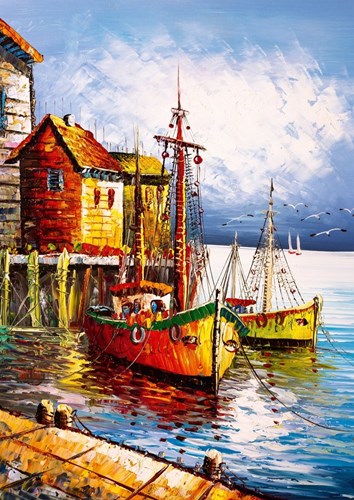 Art Puzzle legpuzzel The Orange Port - 500 stukjes - kleurrijk puzzelplezier