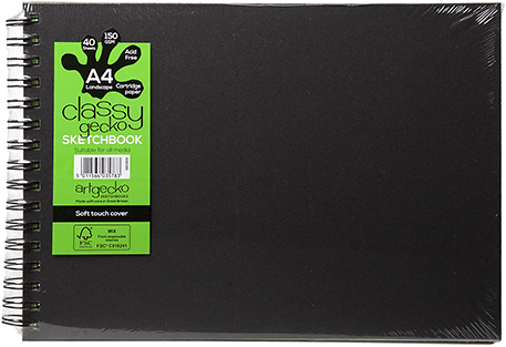Artgecko schetsboek A4 landschap spiraal 150gr 40 vel wit FSC