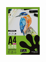Artgecko schetsblok A4 tekenpapier 150gr 40 vel wit zuurvrij