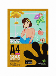 Artgecko schetsblok A4 acryl papier 240gr 20 vel wit creatief