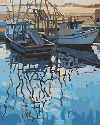 Artventura peinture par numéros quai de pêcheurs 40x50 cm toile set acrylique