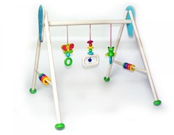Hess houten babygym kikker Toni - kleurrijk baby speelgoed