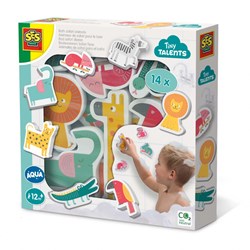 Ses badspeelgoed safari dieren foam set 14 stuks - badspeeltjes