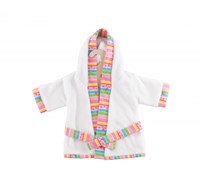Heless badjas poppenkleding badstof wit multi 35-45 cm poppenbadjas