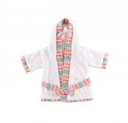 Heless badjas poppenkleding badstof wit multi 35-45 cm poppenbadjas