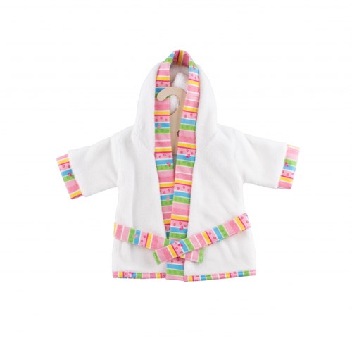 Heless badjas poppenkleding badstof wit multi 35-45 cm poppenbadjas