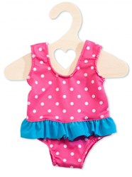 Heless poppen badpak 28-35 cm roze-wit-blauw stippen