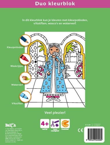 Bloc de coloriage Duo de Standard Publishing, princesses et chevaux. 4+
