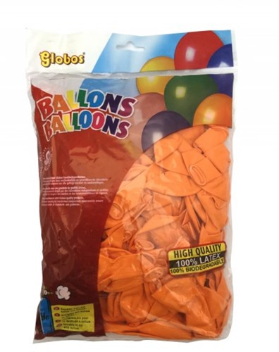 Globos ballons orange - 100 pièces décoration de fête en latex