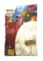 Globos ballonnen wit 100 stuks - latex feestballonnen 31 cm