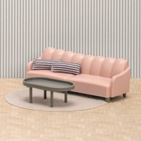 Lundby poppenhuis woonkamerset - roze en bruin speelgoedmeubels-2
