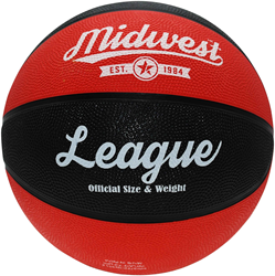Midwest ballon de basket caoutchouc noir rouge taille 6 - Midwest League