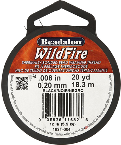 Beadalon sieradendraad Wildfire zwart 0,2 mm 18,3 m sterk draad