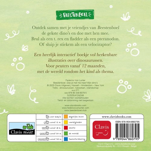 Clavis livre cartonné dinosaures livre interactif pour tout-petits 1+ an-3