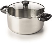 Casserole inox avec couvercle 20 cm - Marmite argent induction