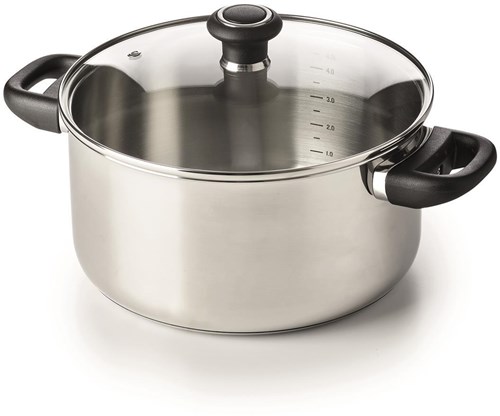 Casserole inox avec couvercle 20 cm - Marmite argent induction