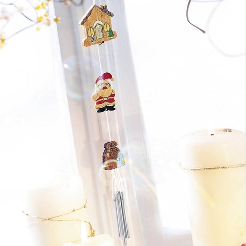 Kit de bricolage carillon de Noël en bois pour enfants et adultes-3