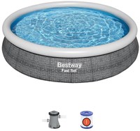 Bestway zwembad FastSet 366x76cm met pomp voor tuinplezier