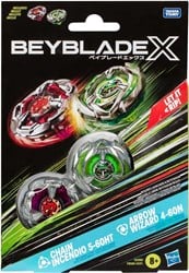 Hasbro Beyblade X Chain Incendio en Arrow Wizard Dual Pack tol speelgoed