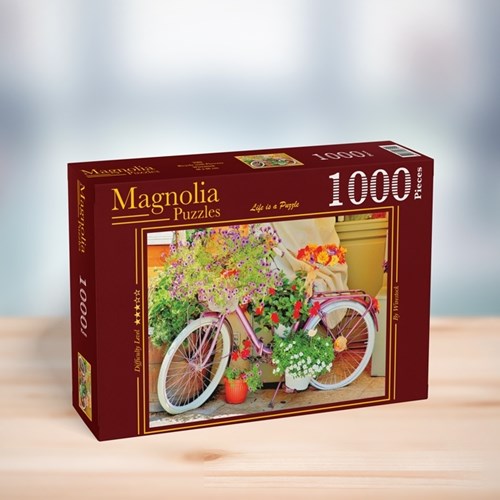 Magnolia puzzel Bicycle with Flowers - 1000 stukjes legpuzzel-2