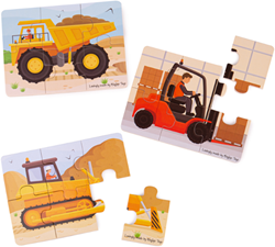 Bigjigs Big Movers (6-delige puzzels) 3 Puzzels