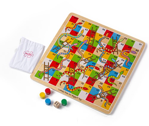 Bigjigs Jeu en bois Serpents et échelles